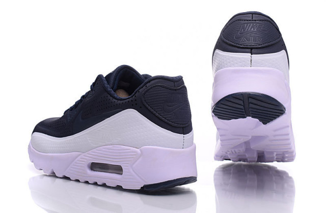 Mens Nike Air Max 90 Ultra Moire Navy Blue Black White Running Shoes NIKE SC001095 Nike Men's Air Max 90 Ultra Moire Running Shoe Navy Blue