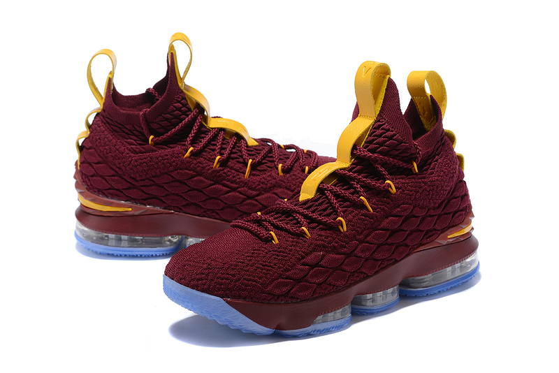Mens Nike Lebron XV 15 EP Burgundy Yellow Basketball Shoes Mens Nike Lebron XV 15 EP Burgundy Yellow Basketball Shoes