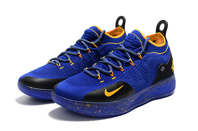 Men�s Nike Zoom KD11 EP Flyknit Royal Blue Gold Black boys