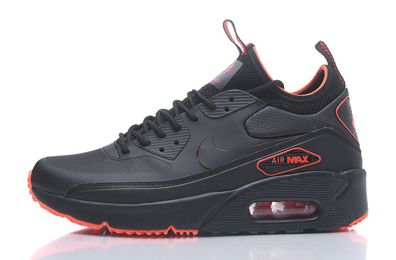 Mens Nike Air Max 90 Mid NS GPX Black Red Running Shoes NIKE AIR MAX 90 ULTRA ESSENTIAL 819474 405 DARK OBSIDIAN