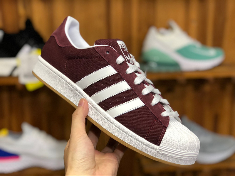 Mens Adidas Originals Superstar Burgundy White S82573
