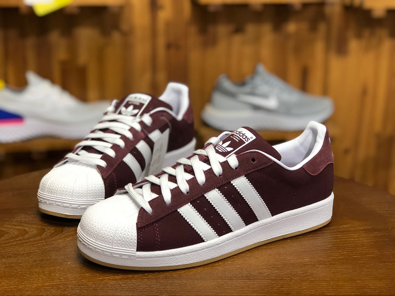 Mens Adidas Originals Superstar Burgundy White S82573