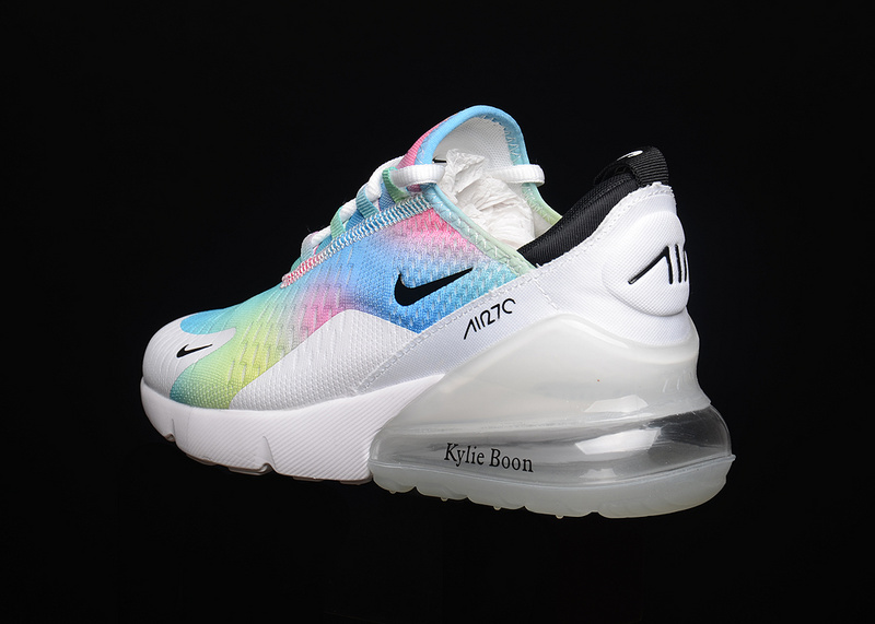 Womens Nike Air Max 270 Flyknit White Rainbow AH6789 700 Running Shoes