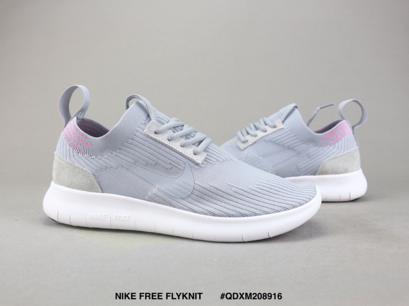 Mens Womens Nike Free RN Flyknit 2018 Wolf Grey Pink White Running Shoes NIKE SC007139 Mens Womens Nike Free RN Flyknit 2018 Wolf Grey Pink White Running Shoes NIKE SC007139