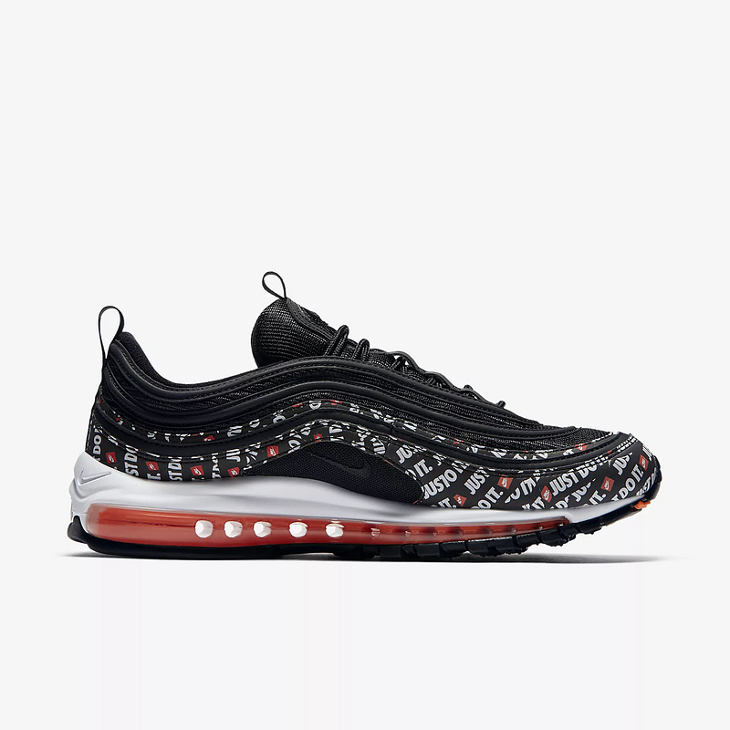 Mens Womens Nike Air Max 97 Just Do It Black Total Orange White AT8437 001 Sneakers at8437 001 Mens Womens Nike Air Max 97 Just Do It Black Total Orange White AT8437 001 Sneakers at8437 001
