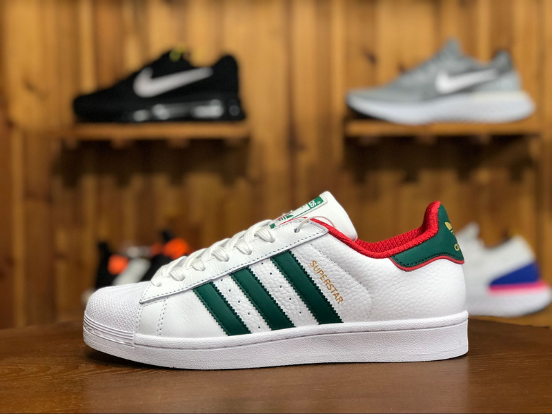 adidas superstar green and red