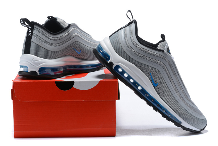 Mens Nike Air Max 97 Ultra'17 Metallic SilverBlue Black Running Shoes NIKE SC008783 Mens Nike Air Max 97 Ultra'17 Metallic SilverBlue Black Running Shoes NIKE SC008783