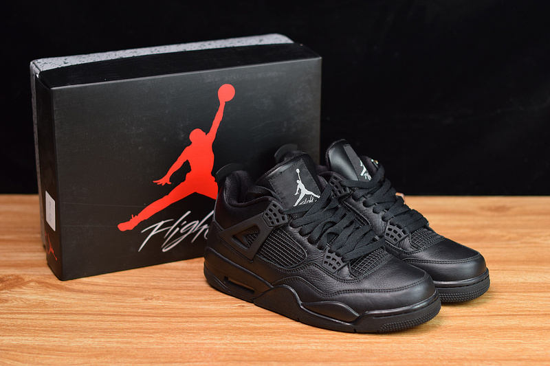 Mens Air Jordan 4 Black Cat 308497 002 Basketball Shoes