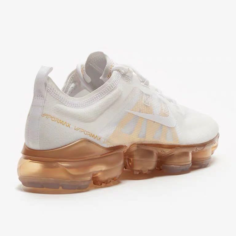 Mens Womens Nike Air Vapormax 2019 White Gold Running Shoes - SneakersClue.com