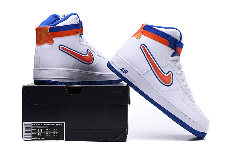 Mens Womens Summer Nike Air Force 1 High Knicks WhiteGame RoyalTeam Orange AV3938 100 Running Shoes AV3938 100S Mens Womens Summer Nike Air Force 1 High Knicks WhiteGame RoyalTeam Orange AV3938 100 Running Shoes AV3938 100S